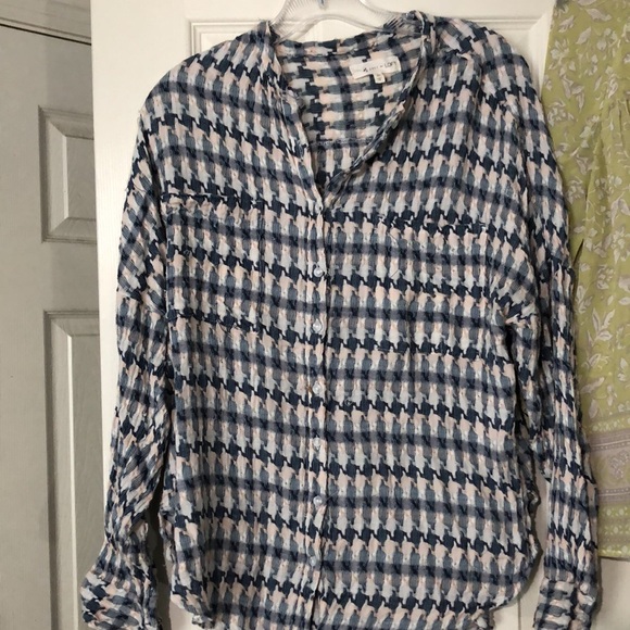 LOFT Boho Top Bundle Small Black Green Off Shoulder Floral Blouse - Picture 3 of 5